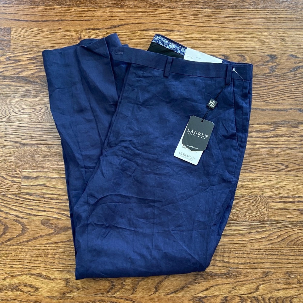 Men’s Lauren Ralph Lauren Blue Linen Pants‎ NWT